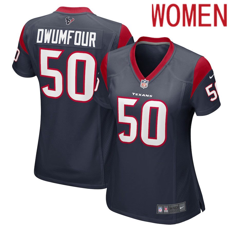 Women Houston Texans #50 Michael Dwumfour Nike Navy Game Player NFL Jersey->women nfl jersey->Women Jersey